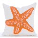 thumbnail image 1 of Funda de almohada blanca hecha a mano de 40 x 40 cm (16 x 16 pulgadas), de lino, con criaturas marinas, estrellas de mar, cuentas, estilo playero, decorativa, con cremallera - Starfish Makeover, 1 of 8