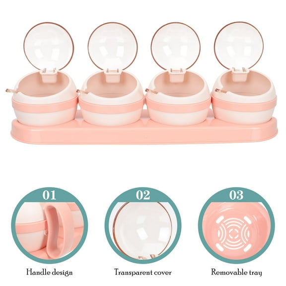 Mobutofu Round Divided Spice Storage and Preservation Box for Dining 1 Set 14.6x4.1in