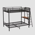 thumbnail image 6 of Leumius Full over Full Bunk Bed with Desk,Metal Bed Frame with Full Length Guardrails and Ladders, Black, 6 of 7