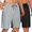 Black/Lgrey, variant on Men's Casual Elastic Waist Shorts Drawstring Flat Front Lightweight Summer Beach Golf Shorts