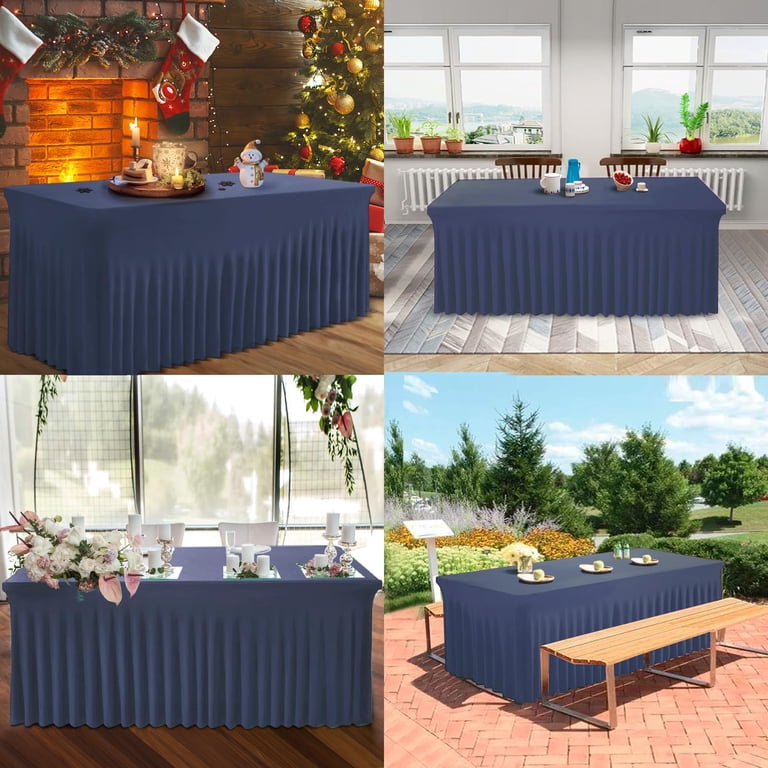 One-Piece Spandex Table Cloth Skirt for 6FT Rectangle Tables - Walmart.com