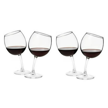 UPC 848296000423 product image for Tipsy Wine Glasses 12 oz. Goblets with Slightly Bent Stems (Set of 4) | upcitemdb.com