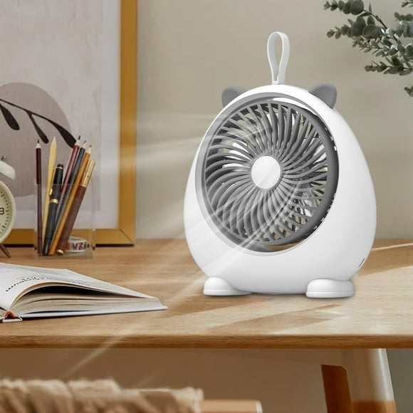 Ventilador de Escritorio Portátil Recargable Por Usb Mmj240318652 | Ventilador de Escritorio Pequeño y Silencioso con Ángulo Ajustable | Batería de 700 Mah, 1-2 Horas de Autonomía | Diseño de Orejas