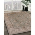 thumbnail image 3 of Ahgly Company Machine Washable Indoor Round Industrial Modern Dark Almond Brown Area Rugs, 7' Round, 3 of 7