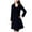 Black, variant on IROINNID Women's Trench Coat Long Sleeve Solid Color Notch Lapel V-Neck Outwear, Leisure Autumn and Winter Coat Suit Collar Cardigan Buttons Overcoat Windbreaker
