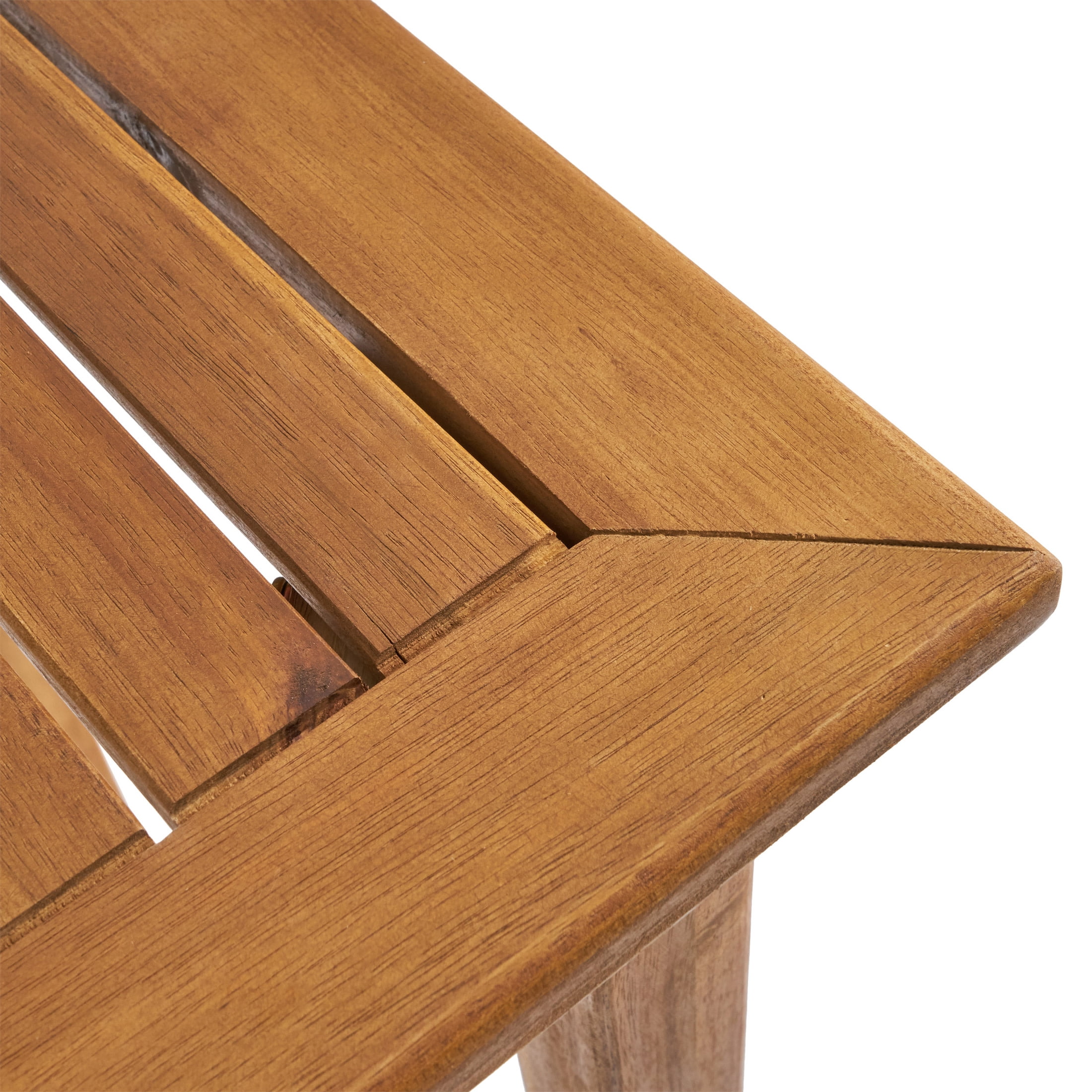 Noble House Polaris Outdoor Minimalist Acacia Wood Rectangle Bar Table - Teak