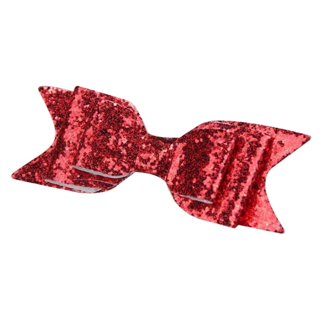 maskred Enfants Filles Coiffe Bandeau Nœud Épingle à Cheveux Pailletée Pince à Cheveux pour Fête Boîte de Nuit Rouge 1ensemble