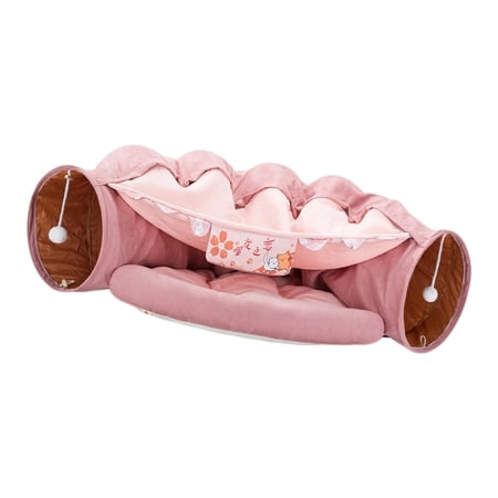 Cat Tunnel Toy Tunnel Bed Foldable with Mat Soft Hideaway Kitten Toys Interactive Toys for Pet Supplies Mice Hamster Gerbil Rat