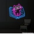 thumbnail image 2 of Glowneon Cute Cat And Book Neon Sign, Book Led Sign, Book Neon Light, Reading Books Line Art Decor, 2 of 5