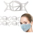 thumbnail image 1 of Soporte de máscara facial de silicona 3D mejorado con ganchos para las orejas, forma de tortuga de copa transpirable, inserto fresco para más espacio para respirar, marco de soporte interno, espaciador transpirable para mantener la tela apagada, protector de lápiz labial (negro, 5 piezas), 1 of 6