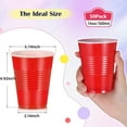 thumbnail image 2 of MODANU 16 oz Plastic Cups 50 Pcs Drinking Cups Disposable Cups with Lines Beverage Drinking Cups for Camping Barbecues Birthday Party Indoor Outdoor Events Picnics (Red), 2 of 6