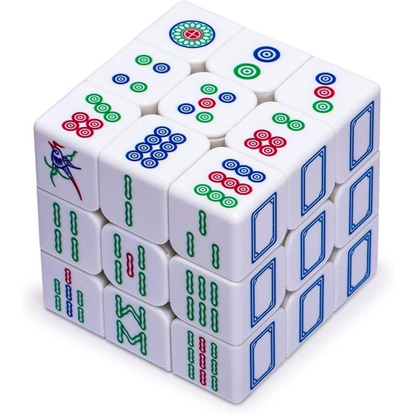 1pc Mahjong Magic Puzzle Cube Speed Cube 3X3, Dimensional Three-Order Magic Cube, Racing 3D Embossed Mahjong Leisure Decompression Toy
