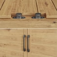 thumbnail image 3 of Weatherproof Wooden Storage Cabinet with Metal Tabletop - Outdoor Potting Bench, Garden Work Table with Adjustable Shelf & Double Doors for Backyard, Patio, Lawn in Natural, 3 of 7