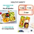 thumbnail image 3 of wqlpp-Bento Lunch-Box for Adults, Women | Bento-Box Lunch-Boxes with 3 Compartments | Container for Big Kids Teens, Work and School | Eco-Friendly Leakproof Divided Containers | Coral - Orange, 3 of 4