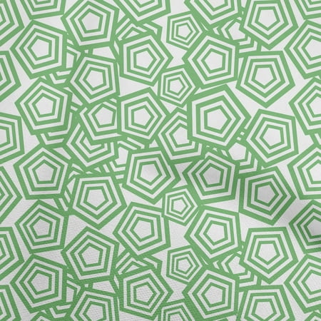 oneOone Cotton Flex Green Fabric Geometric Sewing Craft Projects Fabric Prints By Yard 40 Inch Wide