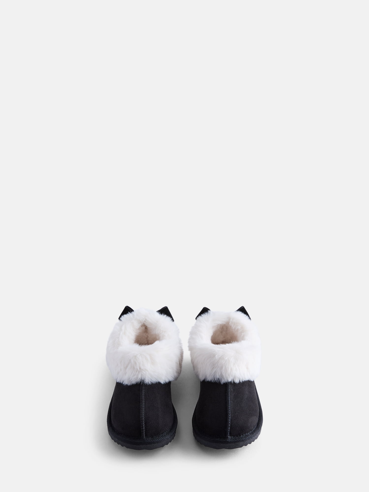 Wonder Nation Baby, Toddler, Little and Big Girls Faux Fur Trim Slippers