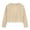 Beige, variant on Gyujnb Solid Loose Fit Long Sleeve Cropped Top with Back Cutout Casual Blouse For Youth (Girls),5-6 Years