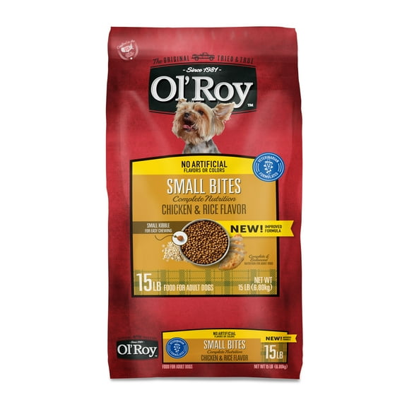 Ol' Roy Complete Nutrition Small Bites Dry Dog Food, Chicken & Rice Flavor, 15 lb Bag