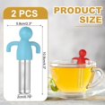 thumbnail image 2 of Uxcell 2 Pcs Cute Tea Infuser, Stainless Steel Loose Leaf Tea Steeper Filter with Silicone Handle Reusable Thin Pores Mesh Strainer Diffuser for Teacups Teapots Mugs, Sky Blue, 2 of 7