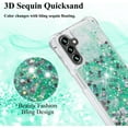 thumbnail image 6 of Aesthetic Funda para Samsung Galaxy A14 5G Case Clear Silicone for Women Girls, Cute Phone Case Samsung A14 5G Case Glitter Pink Shockproof and Bumpers Cover (Green), 6 of 7