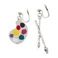 thumbnail image 2 of QIQUWOHUL Personalized And Interesting Paintbrush Drawing Board Earrings Retro Literary And Artistic Temperament Asymmetrical Earrings, 2 of 9