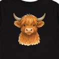 thumbnail image 4 of Inktastic Highland Cow Watercolor Illustration Boys or Girls Long Sleeve Toddler T-Shirt, 4 of 5