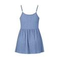 thumbnail image 4 of Craaazy Womens Solid Color Spaghetti Strap Tank Tops Casual Summer Scoop Neck Blouse with Eyelet Detail Ruffled Hem Trendy Tees for Daily Wear, Summer Beach, 4 of 5
