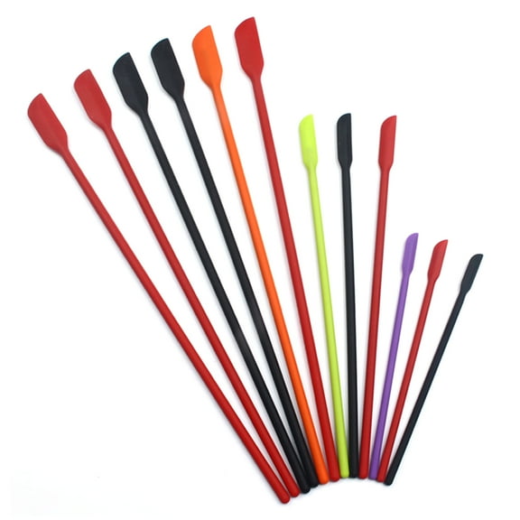 Cheers.US 4Pcs Silicone Spatula Small Spatula for Makeup-Mini Spatula Set-Get Every Last Drop from Skinny Openings-Thin Jar Scraper for Kitchen