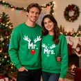 thumbnail image 4 of Yteetum Matching Christmas Sweatshirts for Couples Oversized Crewneck Christmas Print Pullover Hoodless Sweatshirts Mens Womens Round Neck Xmas Graphic Print Long Sleeve Sweatshirt Christmas Gifts, 4 of 6