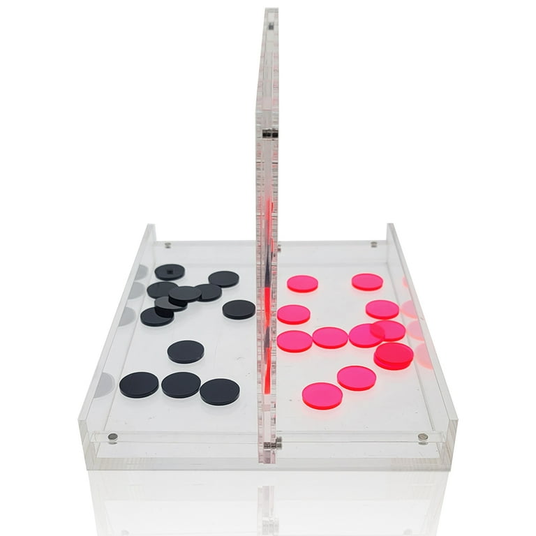 OnDisplay Luxe Acrylic Four In A Row Game w/Acrylic Storage Box (Pink/Black)