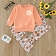 thumbnail image 2 of Kwasome Fall Girls Outfits Girls Clothes Home Baby Toddler Long Sleeve Winter Flower Prints Tops Pants Outwear Babys Clothes Fashion A 18-24 Months, 2 of 8