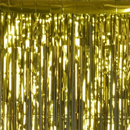 BalsaCircle 3 feet x 8 feet Metallic Foil Fringe Shiny Curtain - 5 colors