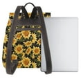 thumbnail image 3 of Balery Vintage Black Plaid Sunflower Mochila de Cuero para Mujeres, Gran Capacidad, Bolsa de Viaje Multifuncional, Mochila de Cuero y Bolsa de Hombro para Mujeres, 3 of 4