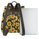 thumbnail image 3 of Balery Vintage Black Plaid Sunflower Mochila de Cuero para Mujeres, Gran Capacidad, Bolsa de Viaje Multifuncional, Mochila de Cuero y Bolsa de Hombro para Mujeres, 3 of 4
