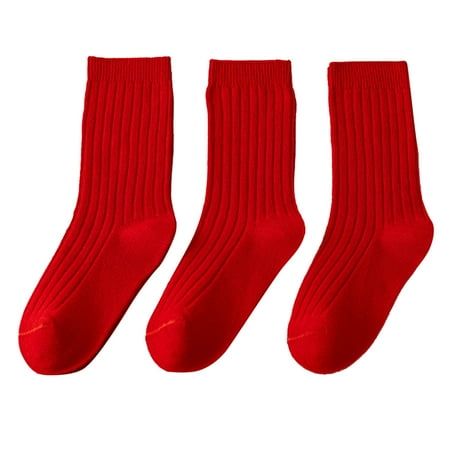 

Socks for Women Baby And Children Stockings Fashion Simple Solid Color Stripe Comfortable Warm Red New Year Socks Grip Socks