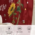 thumbnail image 6 of Red Sunshine Sunflower Semi Sheer Curtains Drapes for Living Room,Bedroom,French Doors Window 84 Inches Long,Pastoral Bees Farmhouse Floral Rod Pocket Chiffon Curtain Drapery Voile Draperies Panel, 6 of 8
