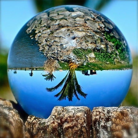 Crystal Brown Photo (Clear Crystal Ball , Art Decor 40-120mm K5 Crystal Photography Lens Ball Photo Prop Background Home)