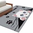 thumbnail image 2 of Cute Cats 3'x5' Washable Rug, Vintage Cat Claws Pets Cartoon Kitten Grey Non-Slip Area Rugs for Entryway Kitchen Classroom, StainResistant Dorm Throw Carpet, Low Pile Soft Indoor Floor Mat, 2 of 9