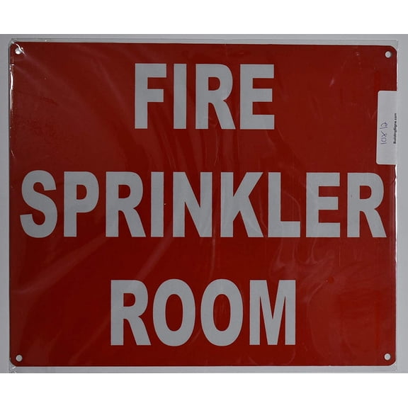FIRE Sprinkler Room Sign (Red, Reflective, Aluminium 10x12)