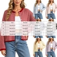thumbnail image 3 of GEWSEY Womens Striped Cardigan Sweater Casual Crew Neck Open Front Button Down Long Sleeve Knit Sweaters Fall Outerwear (Red, L), 3 of 6