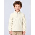 thumbnail image 2 of LittleSpring Kids Sweatshirts Jackets Girls Fleece Outerwear with 1/4 Zip Jacket White Size 5, 2 of 7