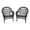 Brown, variant on Jeco Wicker Chair in Espresso with Green Cushion (Set of 2)