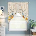 thumbnail image 6 of Swag Valance Curtains for Windows, White Daisy Light Filtering Kitchen Curtains, Spring Floral Elegant Pastoral Botanical Bees Window Treatment Valances for Living Room, 36x63 - 2 PCS, 6 of 9