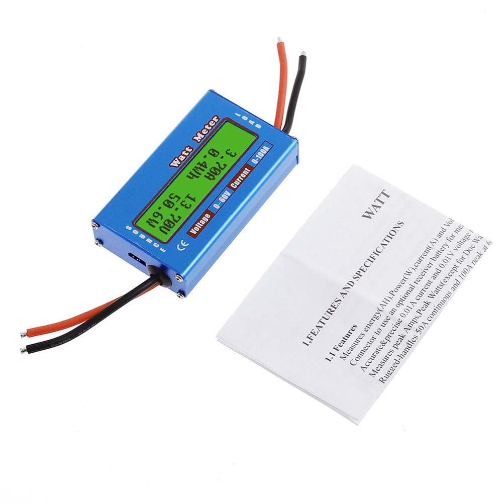 60V/100A LCD Digital Battery Analyze Monitor Watt Meter DC Ammeter RC Power Amp 