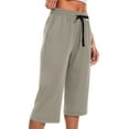 thumbnail image 7 of Cadmus Women's 15'' Long Bermuda Shorts Below The Knee Capri Sweatpants Loose Comfy Athletic Shorts with Pockets,Khaki White,XX-Large, 7 of 7