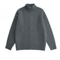 thumbnail image 5 of FYDUU Mens Full Zip Up Cardigan Sweater Men's Autumn Winter Sweater Coat Outdoor Casual Style Stand Collar Zip Cardigan Sweaters Versatile Sweaters, 5 of 5