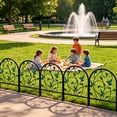 thumbnail image 3 of Summercome Leaves Decorative Garden Fence, 16.5''H x 11.8''W Animal Barrier Border Butterfly Flower Design Metal Arch Garden Fence Border for Spring Outdoor Patio Yard Landscape Decoration, 3 of 6