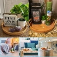 thumbnail image 5 of Rattan Tray Round – Woven Serving Basket with Handles – Decorative Tray for Coffee Table, Bread, Fruit, Vegetables, Restaurant & Home Use, 5 of 8