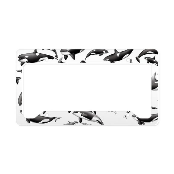 CafePress - Orca License Plate Holder - Aluminum License Plate Frame, License Tag Holder