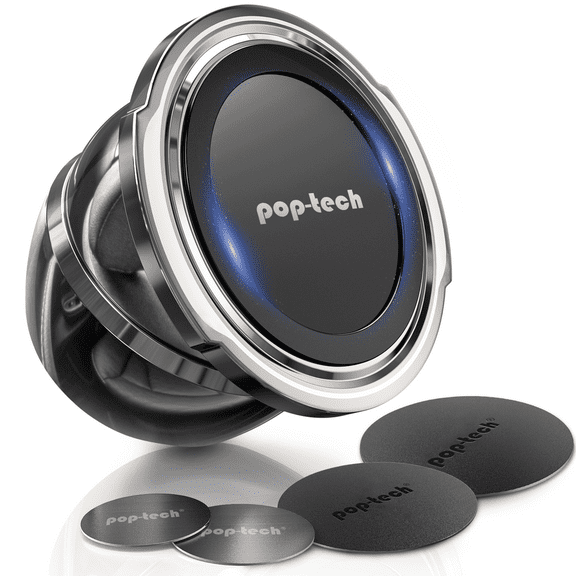 Ball Magnetic Car Phone Holder, Universal Dash Magic Mount Magnet Cell Phone Stand Dashboard & Metal Plate for Socket Grip